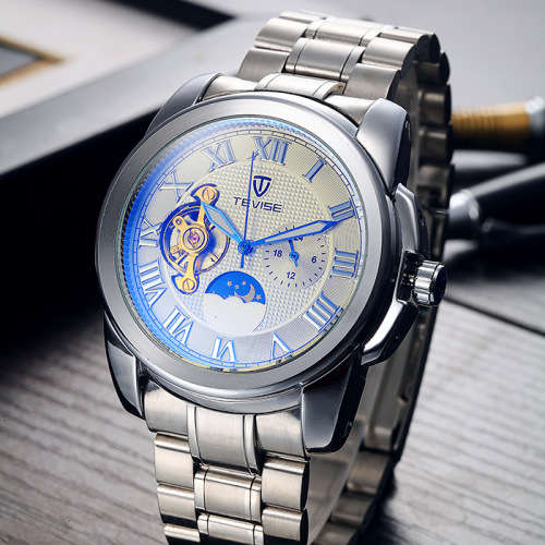 *HIGH CLASS!!* TEVISE NIGHT Chronograph Luxurious Automatic Timepiece