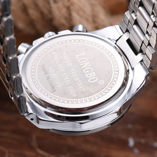 *HIGH CLASS!!* LONGBO Luxurious Multifunctions Stainless Steel Timepiece