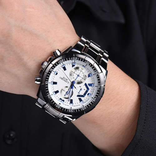 *HIGH CLASS!!* LONGBO Luxurious Multifunctions Stainless Steel Timepiece