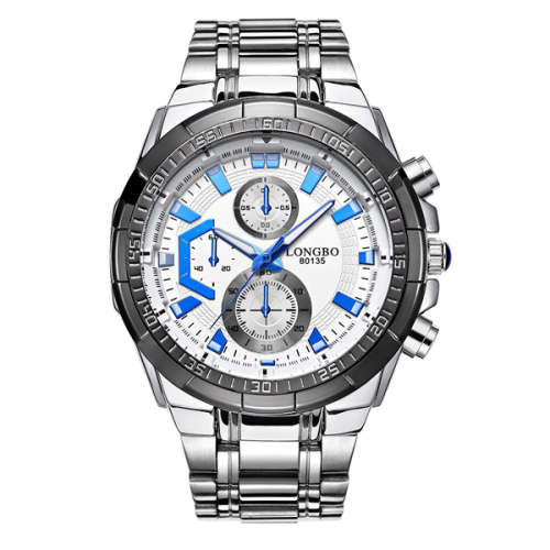 *HIGH CLASS!!* LONGBO Luxurious Multifunctions Stainless Steel Timepiece