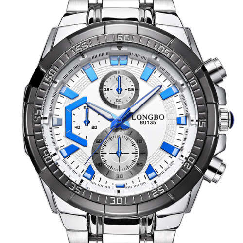 *HIGH CLASS!!* LONGBO Luxurious Multifunctions Stainless Steel Timepiece