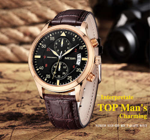 *FULLY-LOADED* MEGIR Waterproof & Working Sub-Dials Full Spec Luxurious Timepiece