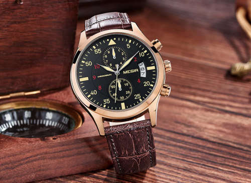 *FULLY-LOADED* MEGIR Waterproof & Working Sub-Dials Full Spec Luxurious Timepiece
