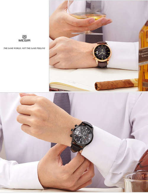 *FULLY-LOADED* MEGIR Waterproof & Working Sub-Dials Full Spec Luxurious Timepiece