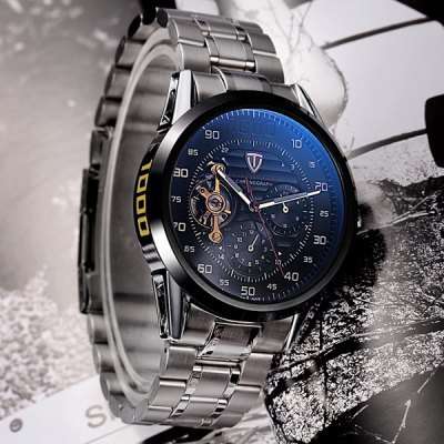 *Tourbillon* TEVISE Automatic Mechanical Double Scales Sub Dials Hollow-Out Luxurious Timepiece