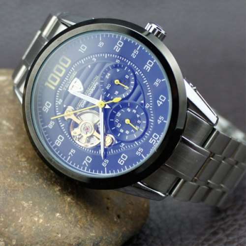 *Tourbillon* TEVISE Automatic Mechanical Double Scales Sub Dials Hollow-Out Luxurious Timepiece