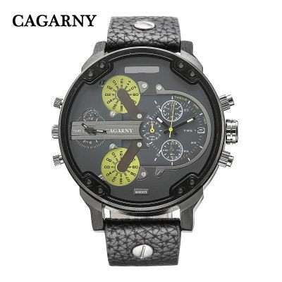 *JUST IN* CAGARNY Dual Movt Luxurious *Date Function* Leather Timepiece