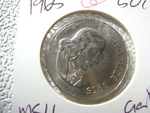 1965  RSA AFR. 50 CENT COIN IN MINT SHAPE.