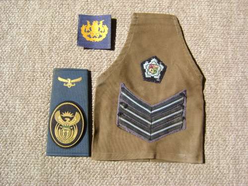 SOUTH AFRICAN AIRFORCE RANK INSIGNIA. BID PER ITEM TO TAKE ALL 3.