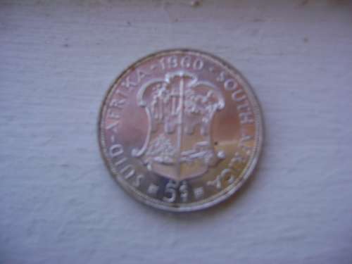 1960 UNION OF SA PROOF CROWN IN BLACK HOLDER.