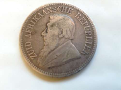 1892 SILVER ZAR HALF CROWN. (FIRST YEAR  18300 MINTAGE.)