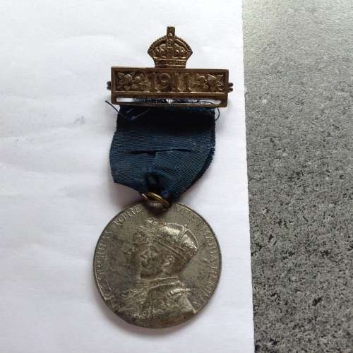 BLOEMFONTEIN ISSUE OF THE 1911 CORONATION OF KING GEORGE V AND QUEEN MARY. WITH 1911 BAR AND RIBBON.