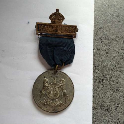 BLOEMFONTEIN ISSUE OF THE 1911 CORONATION OF KING GEORGE V AND QUEEN MARY. WITH 1911 BAR AND RIBBON.