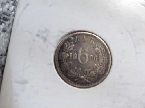 1896 ZAR  SILVER  SIXPENCE.