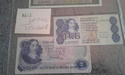 GREAT SET OF T. DE JONGH BANKNOTES. RAND ONE TO TEN. BOTH R2 ISSUES.