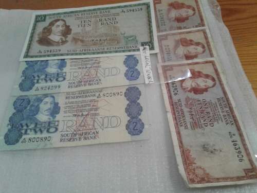JOB LOT RSA T. DE JONGH BANKNOTES.7 NOTES FOR 1 BID.