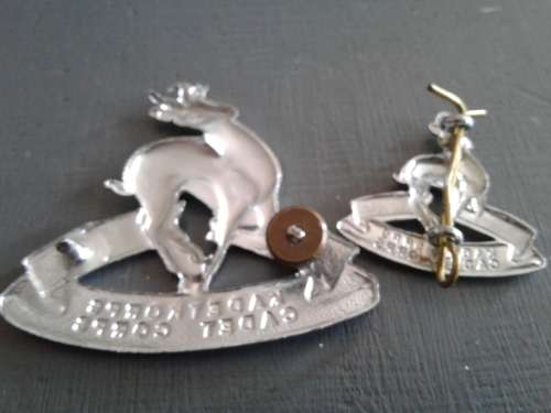 CADET CORPS SMALL AND LARGE CAP BADGES. SCARCE BADGES SINCE DOING AWAY WITH THE SCHOOL CADETS.