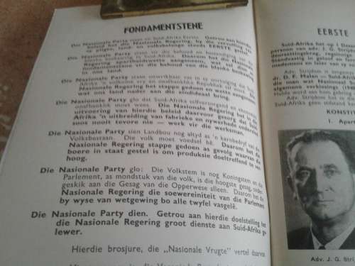 FREEDOM CHARTER OF THE NATIONAL PARTY -1948-1958.APARTHEID ETC VALIDATED. DESCRIPTION.