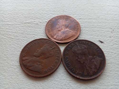 EARLY UNION PENNIES.1927 ,1928 AND 1929.