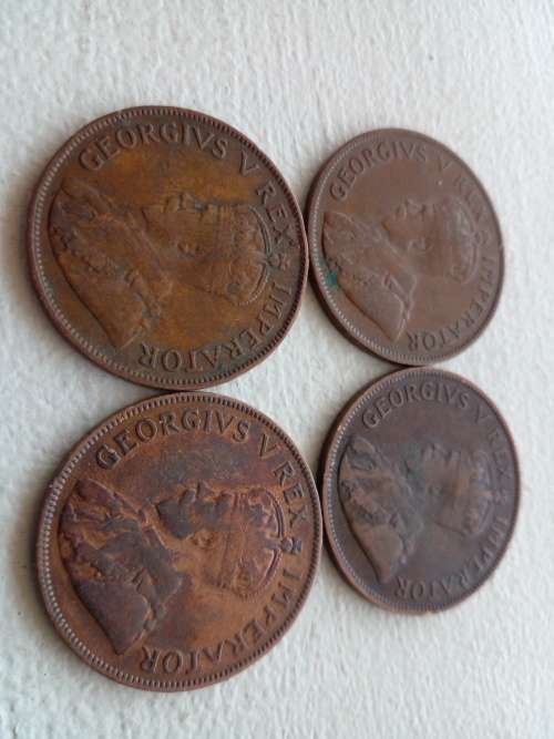 Early Union Pennies.1932,33 ,35 and 1936.
