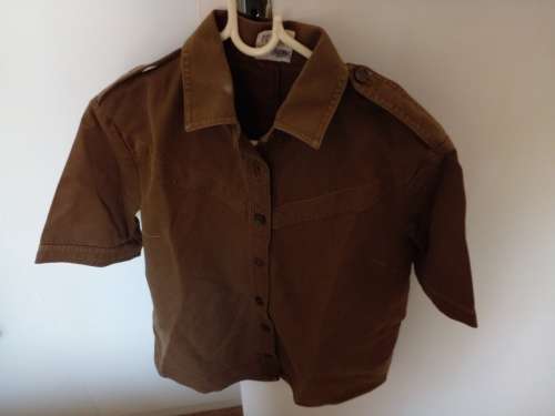 Rare.Old SADF Soldoedie (Female) Browns shirt .Size bust 92. Great condition.Botha`s babe. George.