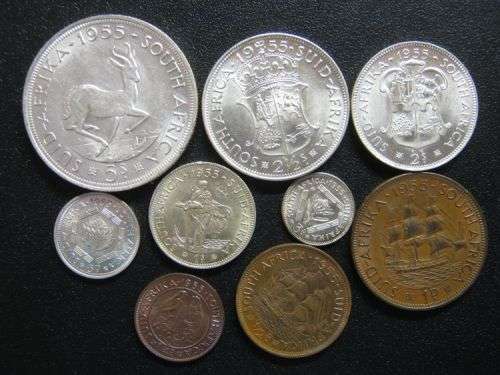 1955 Union of SA coin set