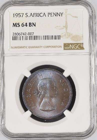1957 Penny NGC graded MS64BN !! SECOND FINEST KNOWN!
