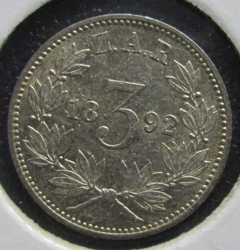 1892 ZAR Threepence / Tickey