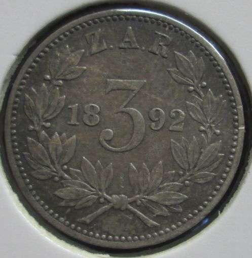 1892 ZAR Threepence / Tickey