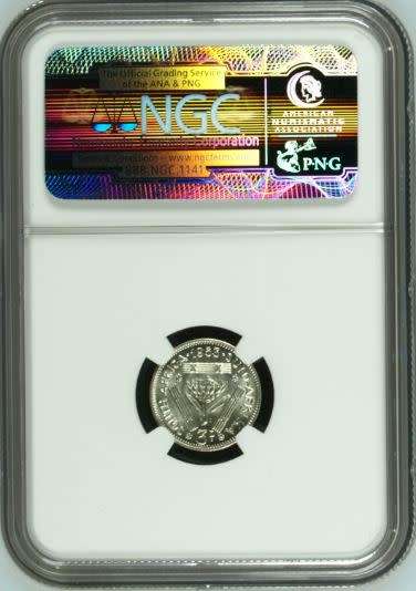 1953 Threepence (3d // Tickey) NGC graded MS62