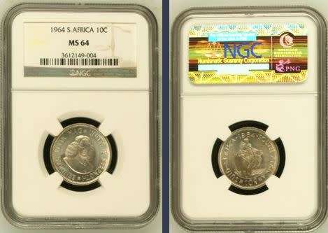 1964 Ten Cent NGC graded MS64 !!
