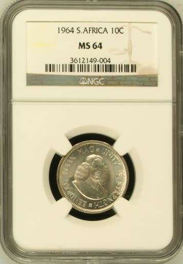 1964 Ten Cent NGC graded MS64 !!