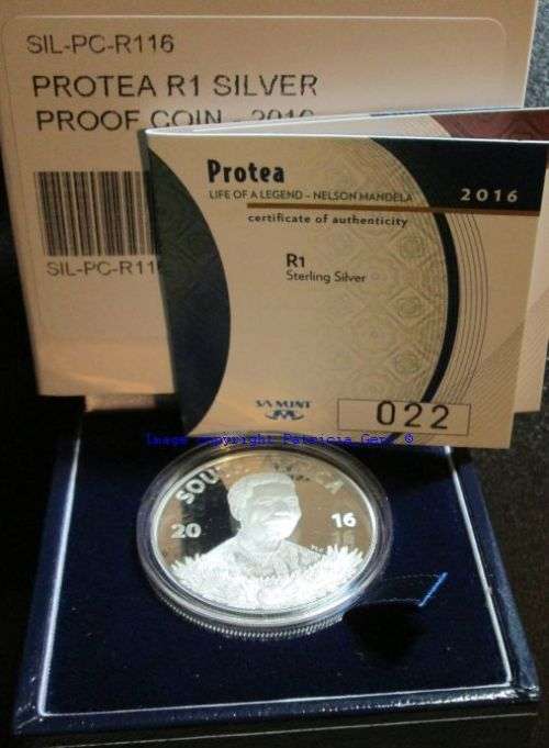 2016 Nelson Mandela Protea Proof Silver R1 coin!!