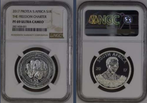 **PF 69 UC** 2017 MANDELA Protea Silver R1 NGC graded Proof 69!!