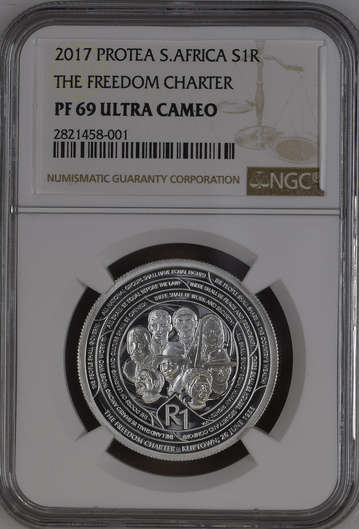 **PF 69 UC** 2017 MANDELA Protea Silver R1 NGC graded Proof 69!!