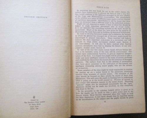 History for the Cape Senior Certificate and Matriculation by C de K Fowler and GJJSmit, 1957