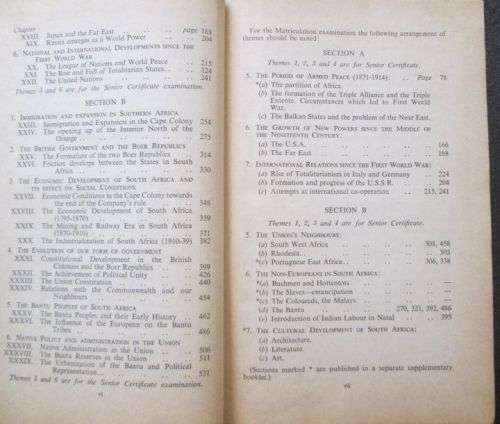 History for the Cape Senior Certificate and Matriculation by C de K Fowler and GJJSmit, 1957