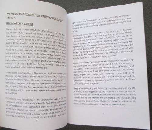 My Memoirs of the British Africa police Rhodesia (1966 - 1981) by John Shaw ***SIGNED***