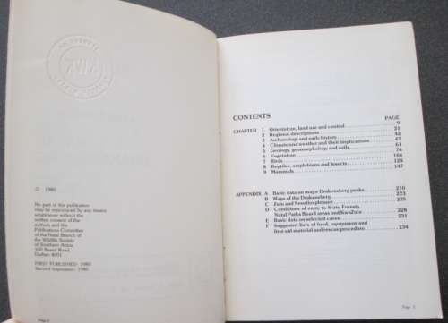 A Field Guide to the Natal Drakensberg. A Wildlife Handbook by Pat Irwin, J. Akhurst, D. Irwin