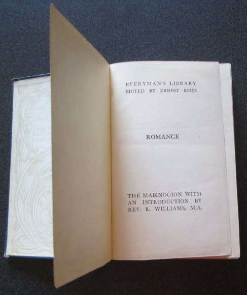 The Mabinogion with introduction by Rev. R. Williams, Everyman's Library Edited by Ernest Rhys, 1906