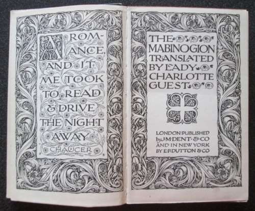 The Mabinogion with introduction by Rev. R. Williams, Everyman's Library Edited by Ernest Rhys, 1906