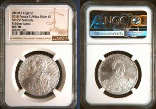 **MS70** 2018 MANDELA Protea Silver R1 NGC graded MS70!!