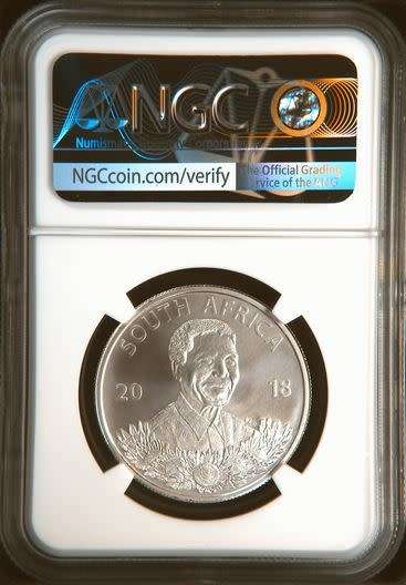 **MS70** 2018 MANDELA Protea Silver R1 NGC graded MS70!!