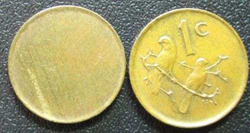 Error, Blank 1 cent coin