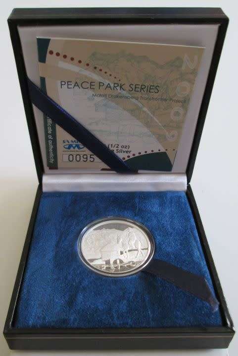2009 Peace Park Series Silver Maloti Drakensberg Transfrontier Project Proof 10 cent
