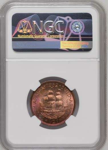 1952 HALF PENNY NGC GRADED MS65RB !! SECOND FINEST KNOWN !!!