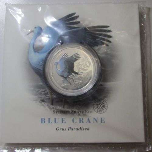 2017 R10 sterling-silver, Blue Crane colour coin