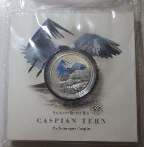2017 R10 sterling-silver, Caspian Tern colour coin