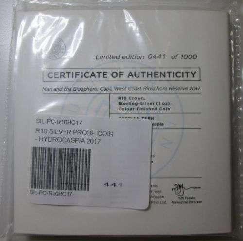 2017 R10 sterling-silver, Caspian Tern colour coin