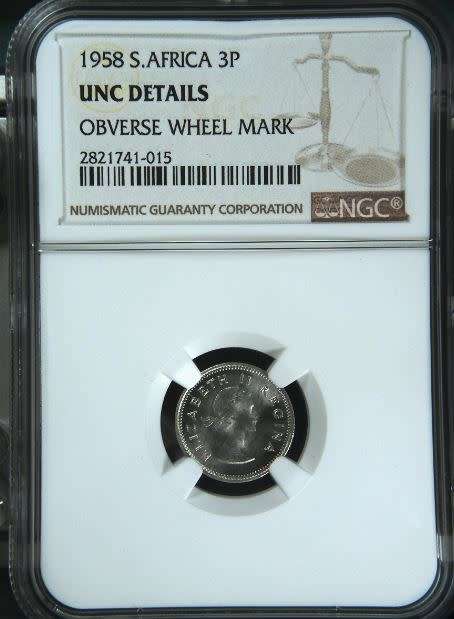 1958 Threepence  NGC graded UNC